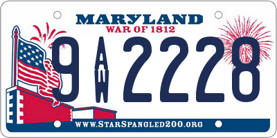 MD license plate 9AW2228