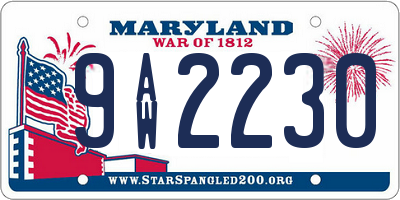 MD license plate 9AW2230