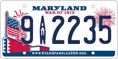 MD license plate 9AW2235