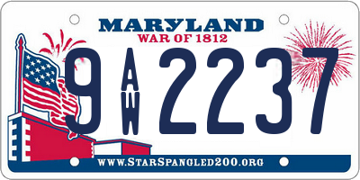 MD license plate 9AW2237