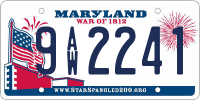 MD license plate 9AW2241