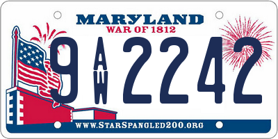 MD license plate 9AW2242