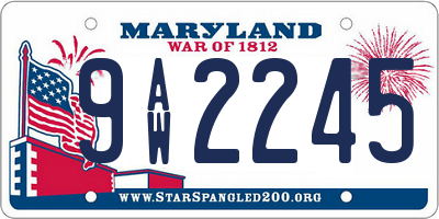 MD license plate 9AW2245