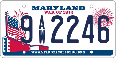 MD license plate 9AW2246