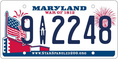 MD license plate 9AW2248