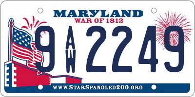 MD license plate 9AW2249