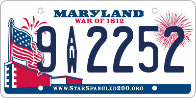 MD license plate 9AW2252