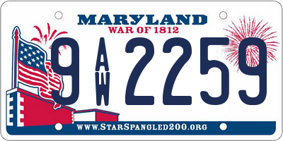 MD license plate 9AW2259