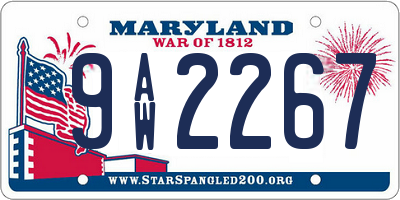 MD license plate 9AW2267