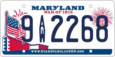 MD license plate 9AW2268