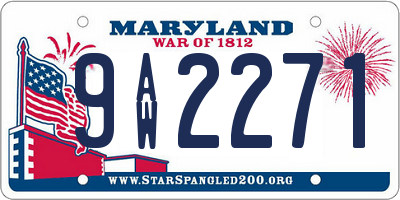 MD license plate 9AW2271