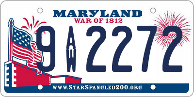 MD license plate 9AW2272