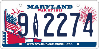 MD license plate 9AW2274