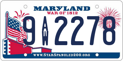 MD license plate 9AW2278