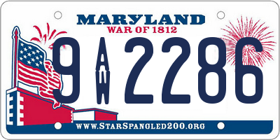 MD license plate 9AW2286