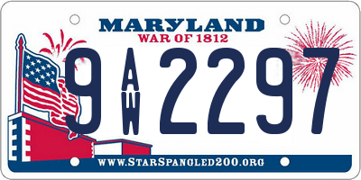 MD license plate 9AW2297