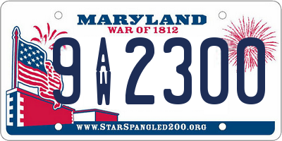 MD license plate 9AW2300