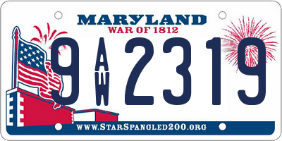 MD license plate 9AW2319