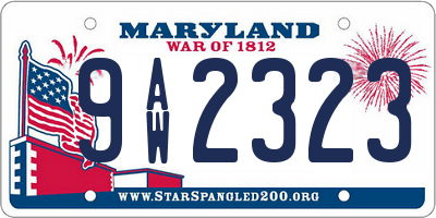 MD license plate 9AW2323