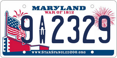 MD license plate 9AW2329