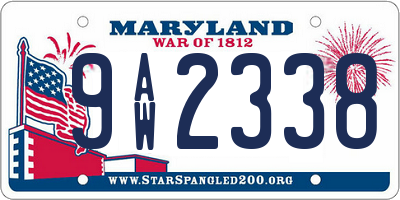 MD license plate 9AW2338