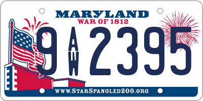 MD license plate 9AW2395