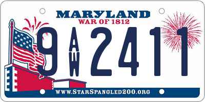 MD license plate 9AW2411