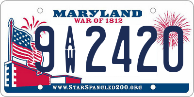 MD license plate 9AW2420