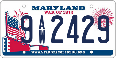 MD license plate 9AW2429