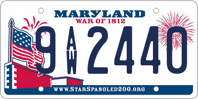 MD license plate 9AW2440