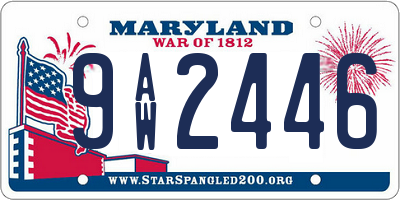 MD license plate 9AW2446