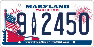 MD license plate 9AW2450