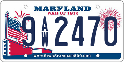 MD license plate 9AW2470