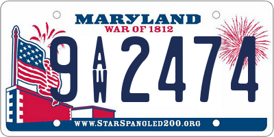 MD license plate 9AW2474