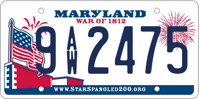 MD license plate 9AW2475