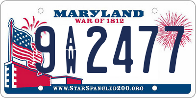 MD license plate 9AW2477
