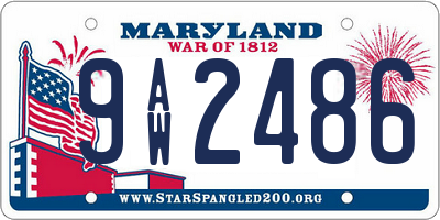 MD license plate 9AW2486
