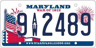 MD license plate 9AW2489