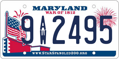 MD license plate 9AW2495