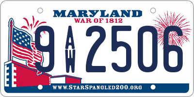MD license plate 9AW2506