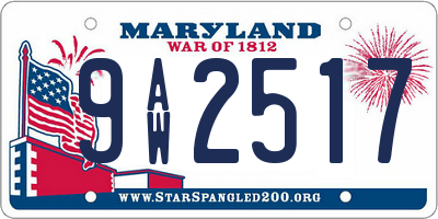 MD license plate 9AW2517