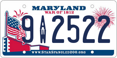 MD license plate 9AW2522