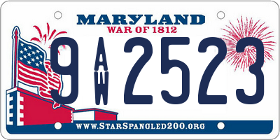 MD license plate 9AW2523