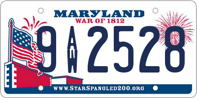MD license plate 9AW2528