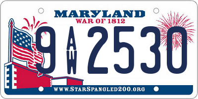MD license plate 9AW2530