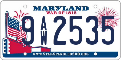 MD license plate 9AW2535