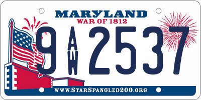 MD license plate 9AW2537