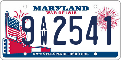MD license plate 9AW2541