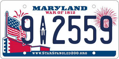 MD license plate 9AW2559