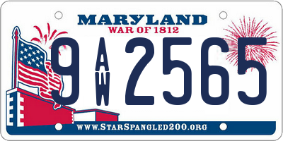 MD license plate 9AW2565